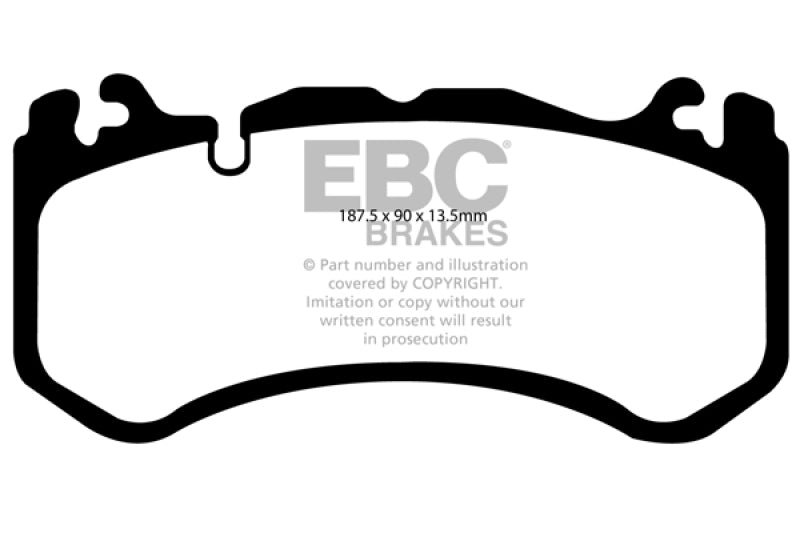 EBC 12+ Maserati Quattroporte 3.8 Twin Turbo Yellowstuff Front Brake Pads EBC Brake Pads - Performance  AXOPROS