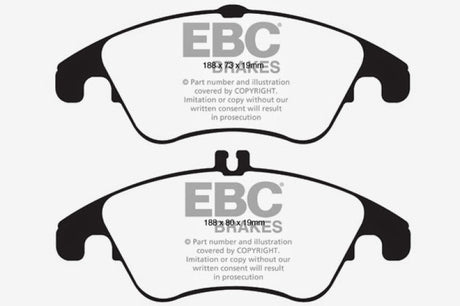 EBC 12+ Mercedes-Benz C250 Coupe 1.8 Turbo Sport Edition Redstuff Front Brake Pads EBC Brake Pads - Performance  AXOPROS