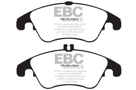 EBC 12+ Mercedes-Benz C250 Coupe 1.8 Turbo Sport Edition Redstuff Front Brake Pads EBC Brake Pads - Performance  AXOPROS