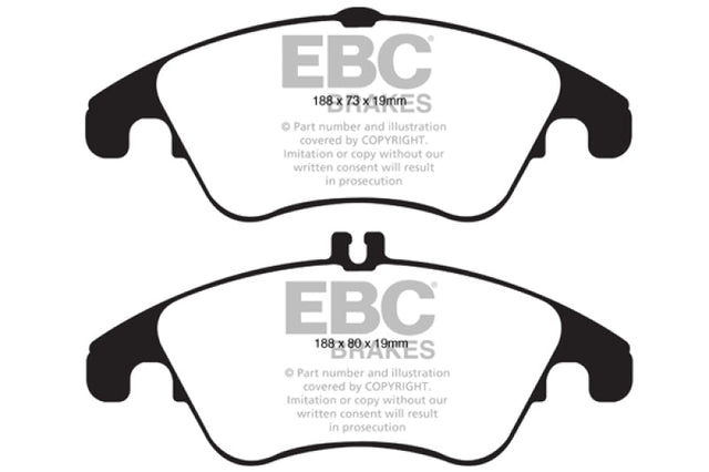 EBC 12+ Mercedes-Benz C250 Coupe 1.8 Turbo Sport Edition Redstuff Front Brake Pads EBC Brake Pads - Performance  AXOPROS