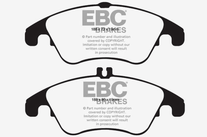 EBC 12+ Mercedes-Benz C250 Coupe 1.8 Turbo Sport Edition Yellowstuff Front Brake Pads EBC Brake Pads - Performance  AXOPROS
