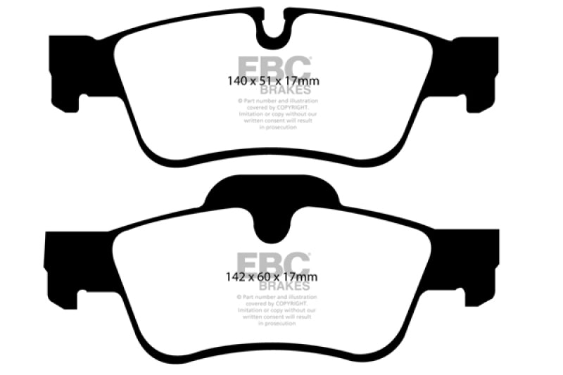 EBC 12+ Mercedes-Benz G63 AMG 5.5 Twin Turbo Redstuff Rear Brake Pads EBC Brake Pads - Performance  AXOPROS
