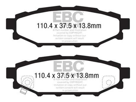 EBC 12+ Subaru BRZ 2.0 (solid rear rotors) Yellowstuff Rear Brake Pads EBC Brake Pads - Performance  AXOPROS