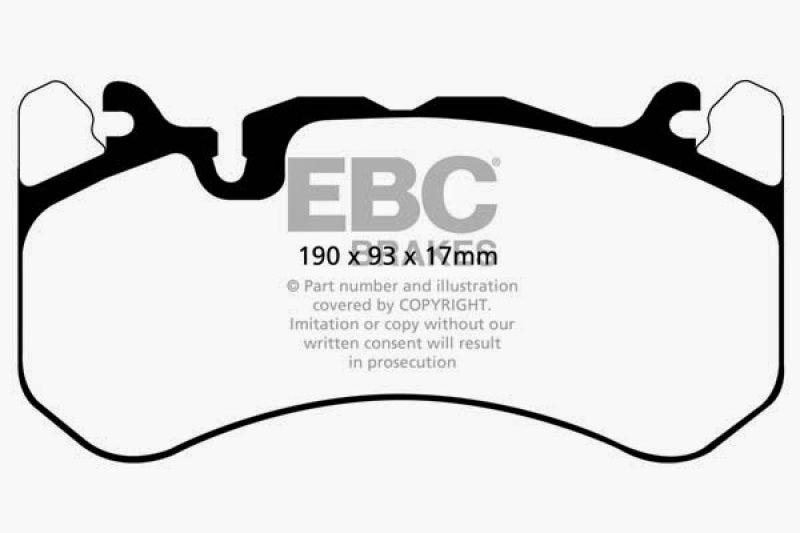 EBC 13-14 Audi RS7 4.0TT (w/Cast Iron Rotors & Trapezoid Weights) Redstuff Front Brake Pads EBC Brake Pads - Performance  AXOPROS