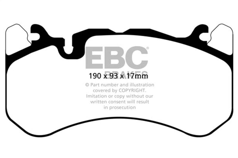 EBC 13-14 Audi RS7 4.0TT (w/Cast Iron Rotors & Trapezoid Weights) Redstuff Front Brake Pads EBC Brake Pads - Performance  AXOPROS