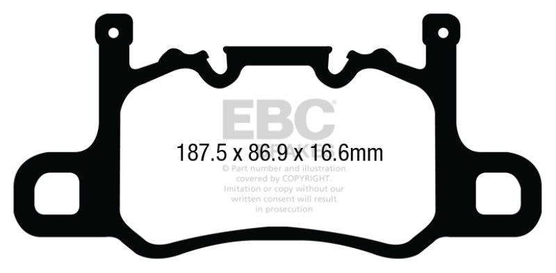EBC 13-15 Porsche 911 (991) (Cast Iron Rotor only) 3.8 GT3 Yellowstuff Rear Brake Pads EBC Brake Pads - Performance  AXOPROS