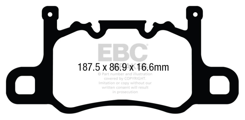 EBC 13-15 Porsche 911 (991) (Cast Iron Rotor only) 3.8 GT3 Yellowstuff Rear Brake Pads EBC Brake Pads - Performance  AXOPROS