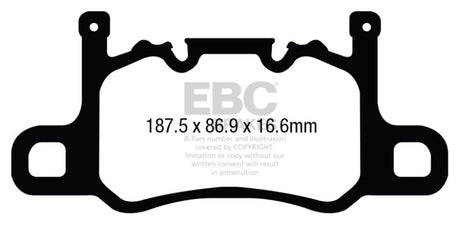 EBC 13-15 Porsche 911 (991) (Cast Iron Rotor only) 3.8 GT3 Yellowstuff Rear Brake Pads EBC Brake Pads - Performance  AXOPROS