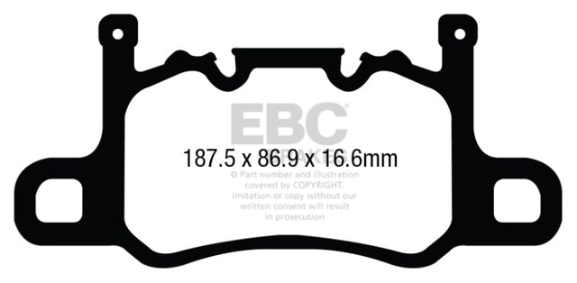 EBC 13-15 Porsche 911 (991) (Cast Iron Rotor only) 3.8 GT3 Yellowstuff Rear Brake Pads EBC Brake Pads - Performance  AXOPROS