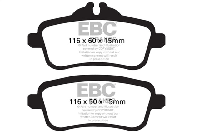 EBC 13-16 Mercedes-Benz GL350 3.0 TD Greenstuff Rear Brake Pads EBC Brake Pads - Performance  AXOPROS
