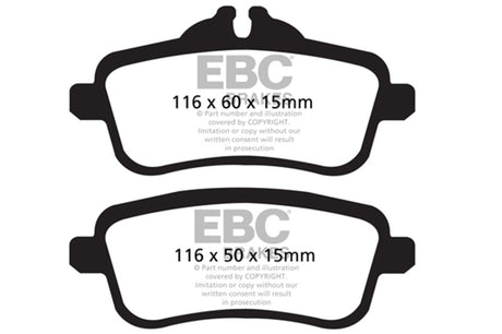 EBC 13-16 Mercedes-Benz GL350 3.0 TD Ultimax2 Rear Brake Pads EBC Brake Pads - OE  AXOPROS