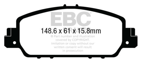 EBC 13-17 Honda Accord Coupe 2.4 EX Redstuff Front Brake Pads EBC Brake Pads - Performance  AXOPROS
