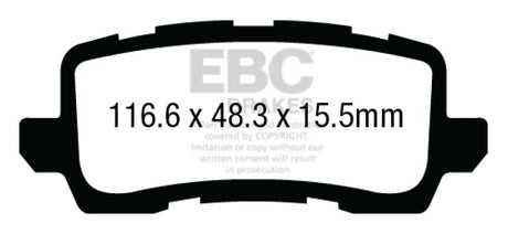 EBC 13+ Acura RLX 3.5 Greenstuff Rear Brake Pads EBC Brake Pads - Performance  AXOPROS