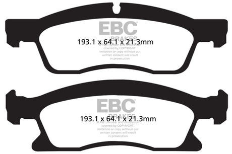 EBC 13+ Dodge Durango 5.7 Greenstuff Front Brake Pads EBC Brake Pads - Performance  AXOPROS