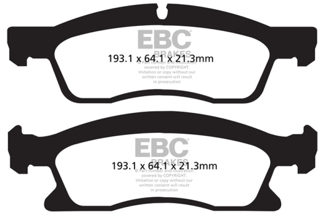 EBC 13+ Dodge Durango 5.7 Greenstuff Front Brake Pads EBC Brake Pads - Performance  AXOPROS