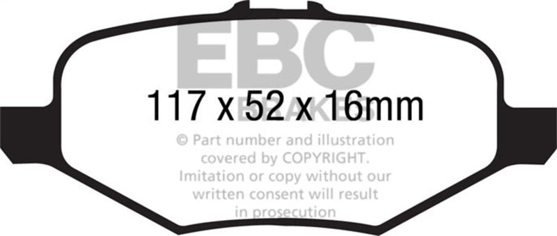 EBC 13+ Ford Explorer 3.5 Twin Turbo 4WD Yellowstuff Rear Brake Pads EBC Brake Pads - Performance  AXOPROS