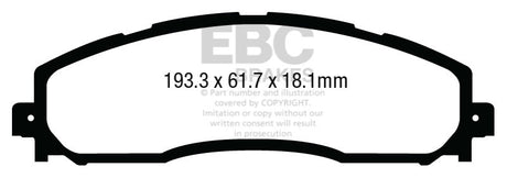 EBC 13+ Ford F250 (inc Super Duty) 6.2 (2WD) Extra Duty Rear Brake Pads EBC Brake Pads - Performance  AXOPROS
