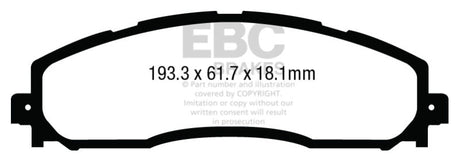 EBC 13+ Ford F250 (inc Super Duty) 6.2 (2WD) Extra Duty Rear Brake Pads EBC Brake Pads - Performance  AXOPROS