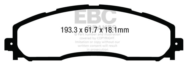 EBC 13+ Ford F250 (inc Super Duty) 6.2 (2WD) Extra Duty Rear Brake Pads EBC Brake Pads - Performance  AXOPROS