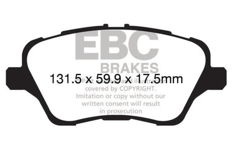 EBC 13+ Ford Fiesta 1.6 Turbo ST Greenstuff Front Brake Pads EBC Brake Pads - Performance  AXOPROS