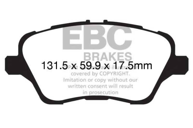 EBC 13+ Ford Fiesta 1.6 Turbo ST Redstuff Front Brake Pads EBC Brake Pads - Performance  AXOPROS