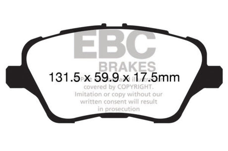 EBC 13+ Ford Fiesta 1.6 Turbo ST Yellowstuff Front Brake Pads EBC Brake Pads - Performance  AXOPROS