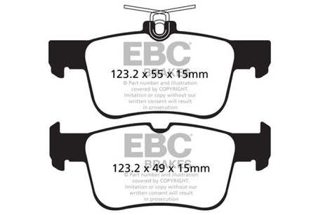 EBC 13+ Ford Fusion 1.6 Turbo Yellowstuff Rear Brake Pads EBC Brake Pads - Performance  AXOPROS