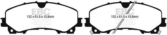 EBC 13+ Infiniti Q50 3.7 Redstuff Front Brake Pads EBC Brake Pads - Performance  AXOPROS