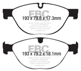 EBC 13+ Jaguar F-Type (Cast Iron Only) 3.0 Supercharged (380) Perf Pkg Yellowstuff Front Brake Pads EBC Brake Pads - Performance  AXOPROS