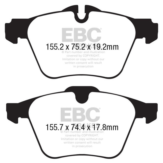 EBC 13+ Jaguar F-Type (Cast Iron Rotors Only) 3.0 Supercharged (340) Redstuff Front Brake Pads EBC Brake Pads - Performance  AXOPROS