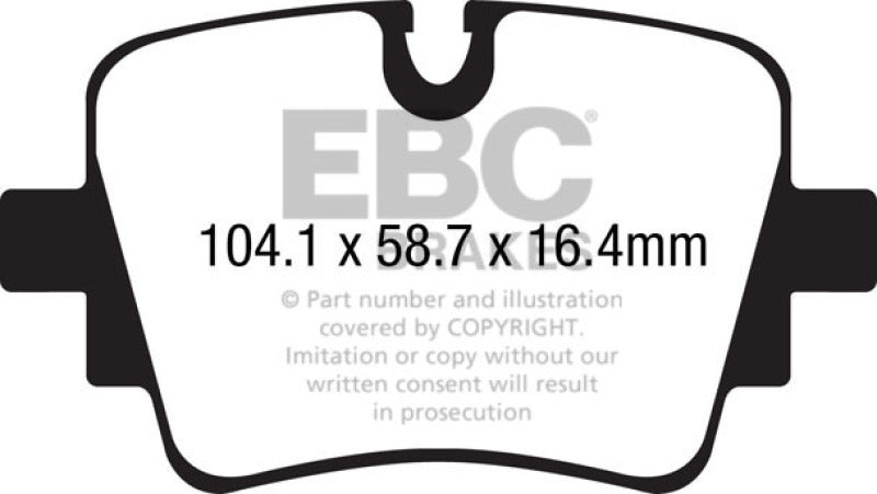 EBC 13+ Jaguar F-Type (Cast Iron Rotors Only) 3.0 Supercharged (340) Redstuff Rear Brake Pads EBC Brake Pads - Performance  AXOPROS