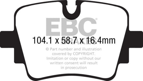 EBC 13+ Jaguar F-Type (Cast Iron Rotors Only) 3.0 Supercharged (340) Redstuff Rear Brake Pads EBC Brake Pads - Performance  AXOPROS