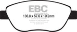 EBC 14-17 Fiat 500 Redstuff Ceramic Low Dust Front Brake Pads EBC Brake Pads - Performance  AXOPROS