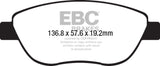 EBC 14-17 Fiat 500 Redstuff Ceramic Low Dust Front Brake Pads EBC Brake Pads - Performance  AXOPROS