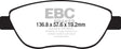 EBC 14-17 Fiat 500 Redstuff Ceramic Low Dust Front Brake Pads EBC Brake Pads - Performance  AXOPROS