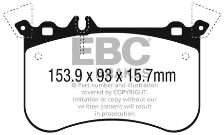 EBC 14-18 Mercedes CLA45 AMG w/13.8in Front Rotors Yellowstuff Front Brake Pads EBC Brake Pads - Performance  AXOPROS