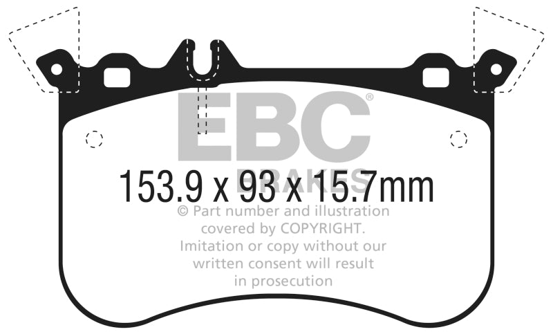 EBC 14-18 Mercedes CLA45 AMG w/13.8in Front Rotors Yellowstuff Front Brake Pads EBC Brake Pads - Performance  AXOPROS