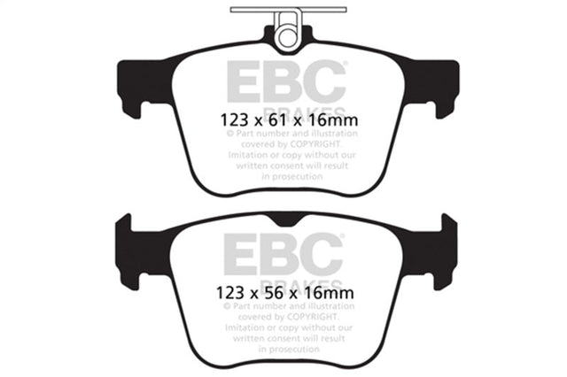 EBC 14-20 Audi S3 2.0 Turbo Yellowstuff Rear Brake Pads EBC Brake Pads - Performance  AXOPROS