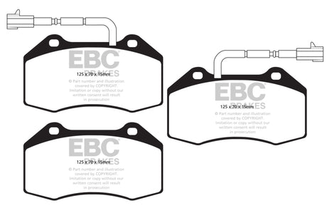 EBC 14+ Alfa Romeo 4C 1.75 Turbo Yellowstuff Front Brake Pads EBC Brake Pads - Performance  AXOPROS
