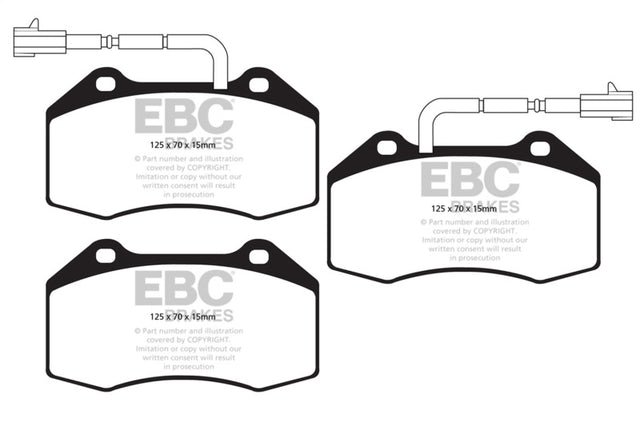 EBC 14+ Alfa Romeo 4C 1.75 Turbo Yellowstuff Front Brake Pads EBC Brake Pads - Performance  AXOPROS