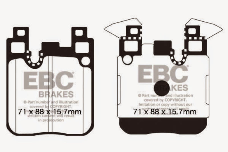 EBC 14+ BMW M3 3.0 Twin Turbo (F80) Yellowstuff Rear Brake Pads EBC Brake Pads - Performance  AXOPROS