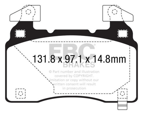 EBC 14+ Cadillac CTS Vsport 3.6 Twin Turbo Redstuff Front Brake Pads EBC Brake Pads - Performance  AXOPROS