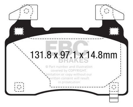 EBC 14+ Cadillac CTS Vsport 3.6 Twin Turbo Redstuff Front Brake Pads EBC Brake Pads - Performance  AXOPROS