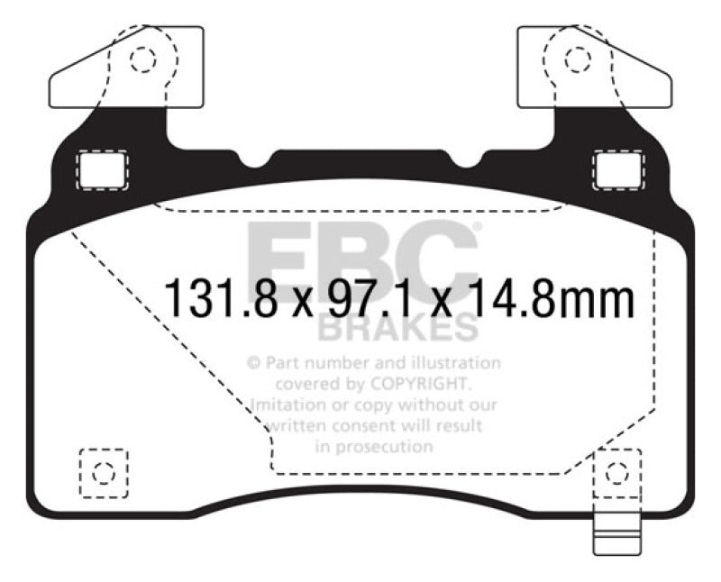 EBC 14+ Chevrolet Corvette Stingray (C7) 6.2 (Z51 Performance Package) Bluestuff Front Brake Pads EBC Brake Pads - Racing  AXOPROS