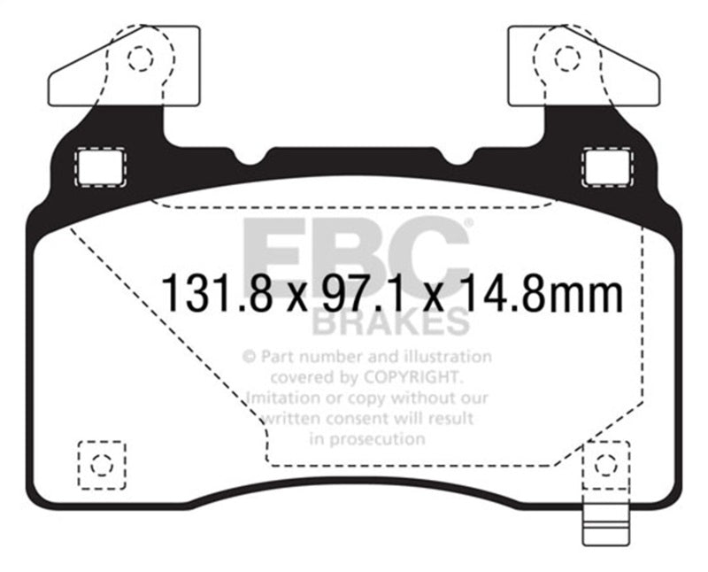 EBC 14+ Chevrolet Corvette Stingray (C7) 6.2 (Z51 Performance Package) Bluestuff Front Brake Pads EBC Brake Pads - Racing  AXOPROS