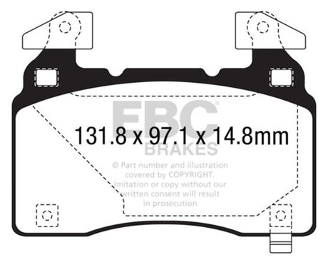 EBC 14+ Chevrolet Corvette Stingray (C7) 6.2 (Z51 Performance Package) Bluestuff Front Brake Pads EBC Brake Pads - Racing  AXOPROS