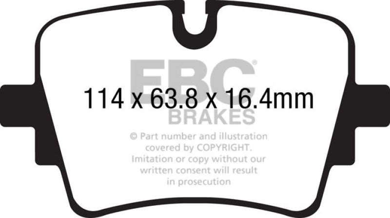 EBC 14+ Jaguar F-Type (Cast Iron Rotors Only) 5.0 Supercharged (490) Redstuff Rear Brake Pads EBC Brake Pads - Performance  AXOPROS