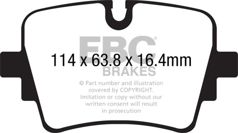 EBC 14+ Jaguar F-Type (Cast Iron Rotors Only) 5.0 Supercharged (490) Redstuff Rear Brake Pads EBC Brake Pads - Performance  AXOPROS