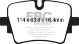EBC 14+ Jaguar F-Type (Cast Iron Rotors Only) 5.0 Supercharged (490) Yellowstuff Rear Brake Pads EBC Brake Pads - Performance  AXOPROS