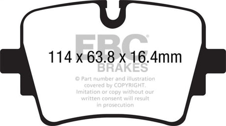 EBC 14+ Jaguar F-Type (Cast Iron Rotors Only) 5.0 Supercharged (490) Yellowstuff Rear Brake Pads EBC Brake Pads - Performance  AXOPROS